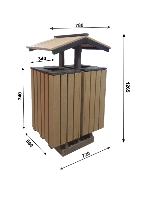 Castino Dual Compartment Bin dimensions