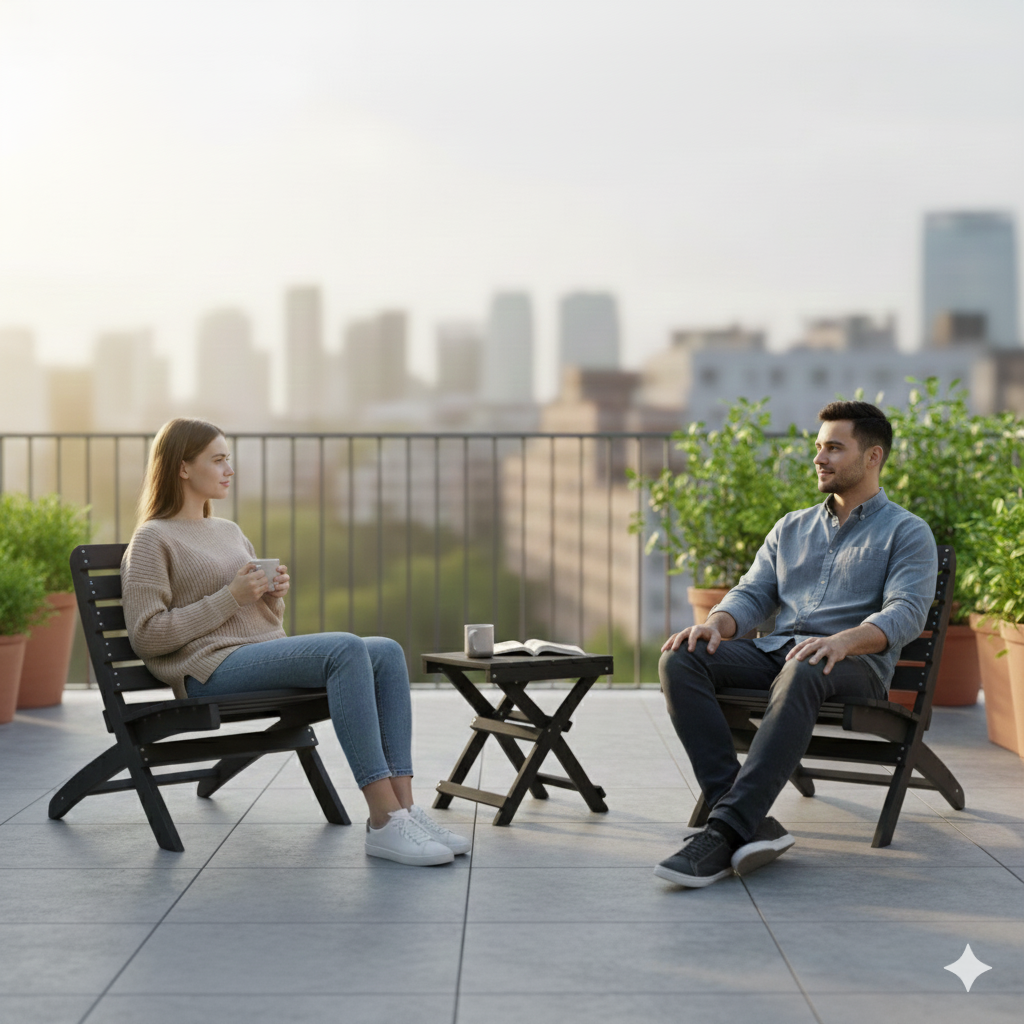 2 Versailles X Chairs + 1 Santorini X Table