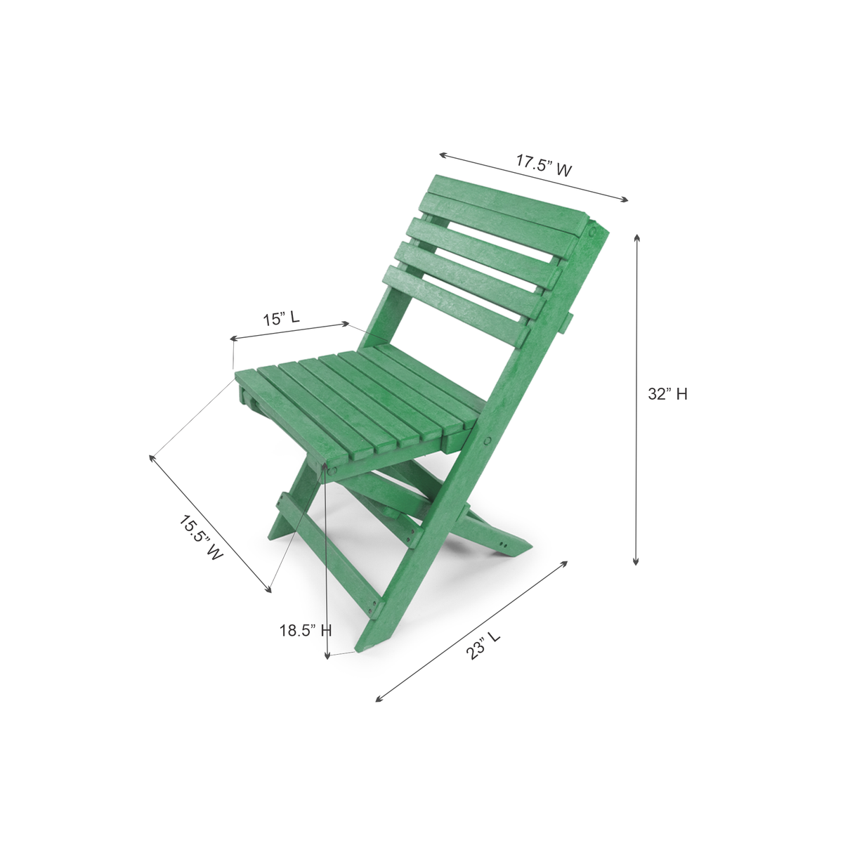 Las Cabos Folding Bistro Chair dimensions